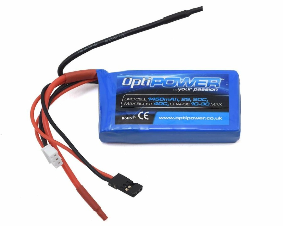 Batteries * | Optipower 2S 20C Lipo Receiver Battery (7.4V/1450Mah)