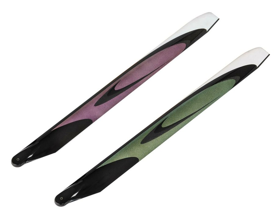 Blades * | Rotortech 715Mm "Ultimate" Flybarless Main Blade Set (Purple/Green) (Limited Edition)