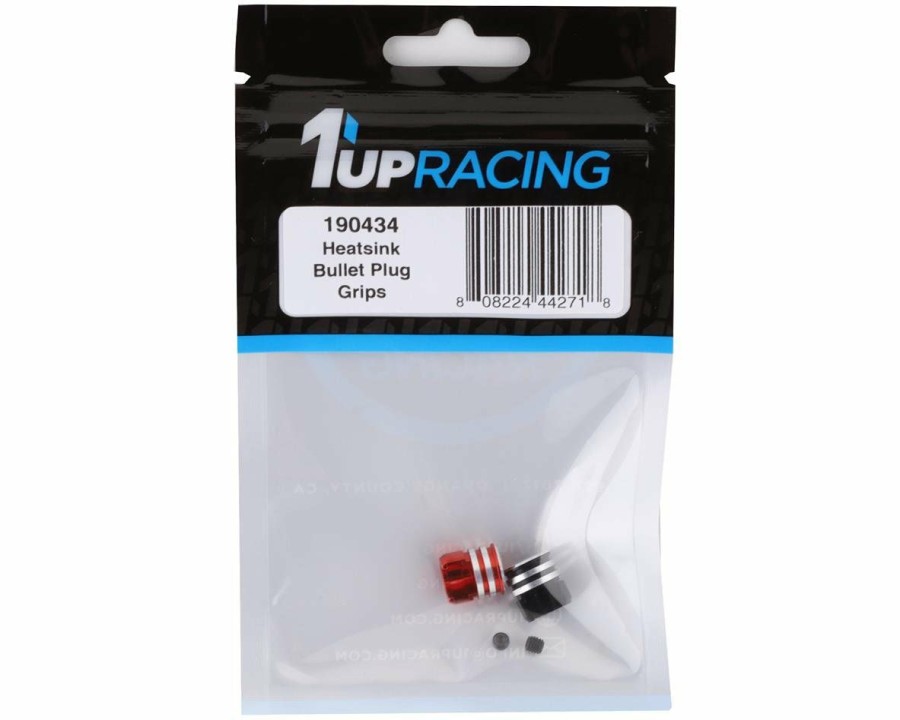 Electronics * | 1Up Racing Heatsink Bullet Plug Grips (Black/Red) (Fits Lowpro Bullet Plugs)