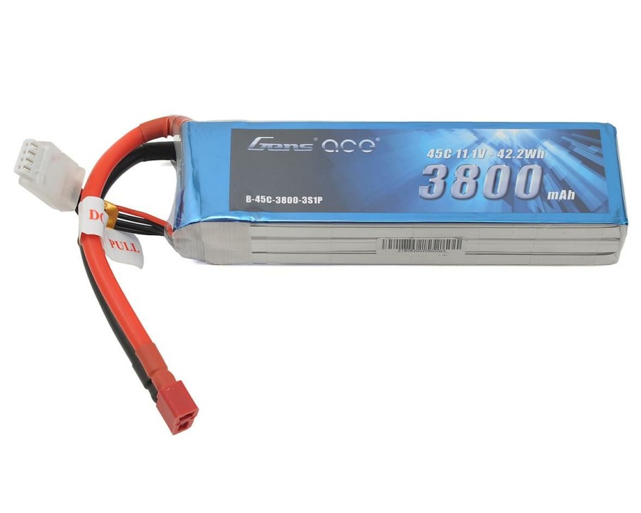 Batteries * | Gens Ace 3S Lipo Battery 45C (11.1V/3800Mah) W/T-Style Connector