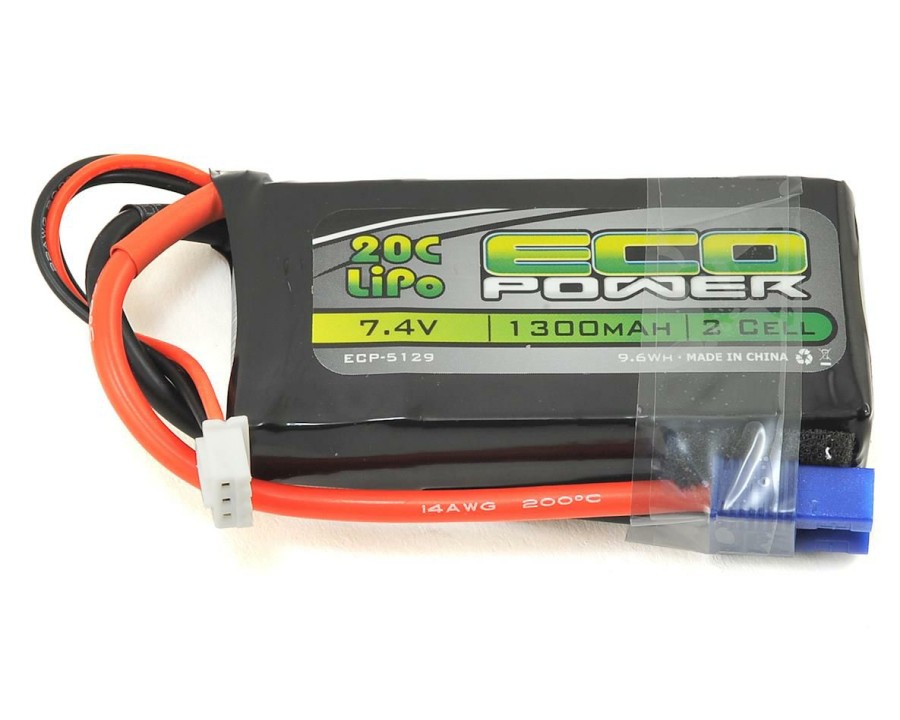 Batteries * | Ecopower "Electron" 2S Lipo 20C Battery (7.4V/1300Mah) W/Ec3 Connector