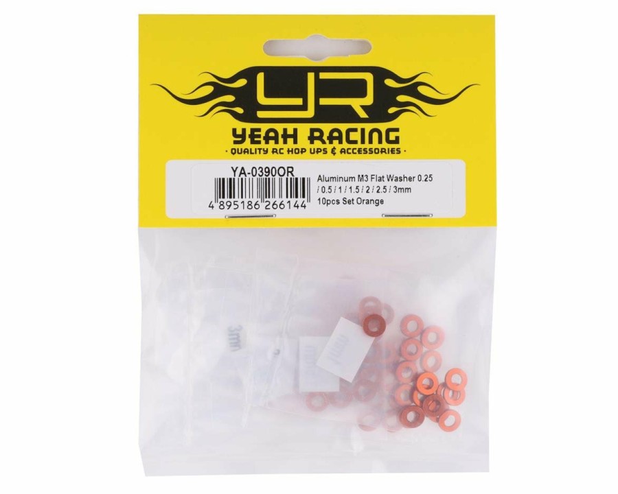 Parts * | Yeah Racing 3 0.25/0.5/1.5/2/2.5/3Mm Flat Washer Set (Orange) (70)