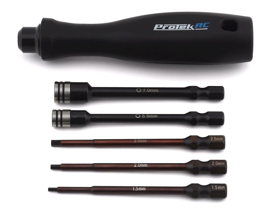 Maintenance * | Protek Rc "Trutorque" 5-Piece 1/4 Drive Hex & Nut Driver Set (1.5, 2.0, 2.5Mm Hex & 5.5, 7Mm Nut Driver)