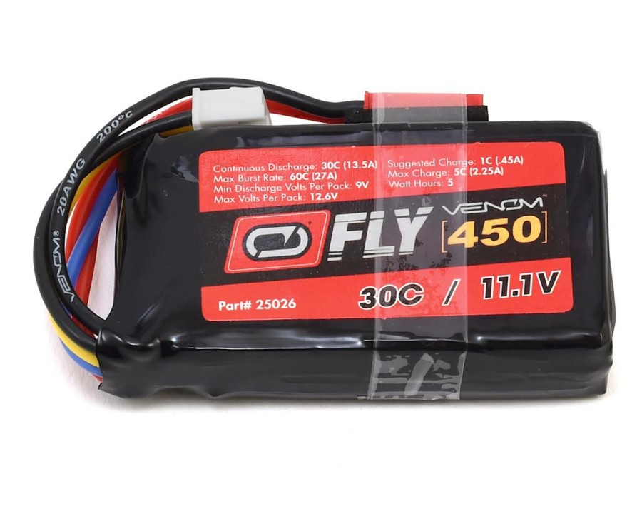 Batteries * | Venom Power Fly 3S 30C Lipo Battery (11.1V/450Mah) W/Jst Connector