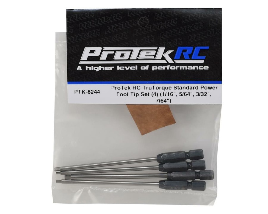 Maintenance * | Protek Rc Trutorque Standard Power Tool Tip Set (4) (1/16 , 5/64 , 3/32 , 7/64 )