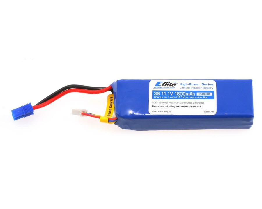 Parts * | E-Flite 3S Li-Poly Battery 20C (11.1V/1800Mah) W/Ec3 Connector