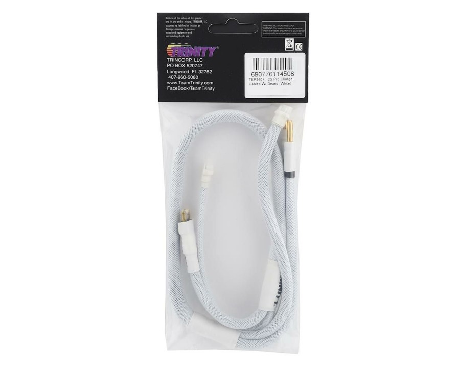 Batteries * | Trinity 2S Pro Charge Cables W/Deans Plug (White)