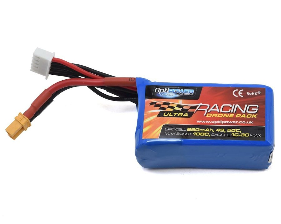 Batteries * | Optipower 4S 50C Lipo Battery (14.8V/650Mah) W/Xt-30 Connector