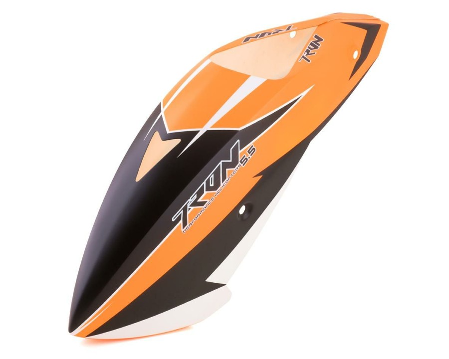 Parts * | Tron Helicopters Tron 5.5E Canopy (Black/Orange)