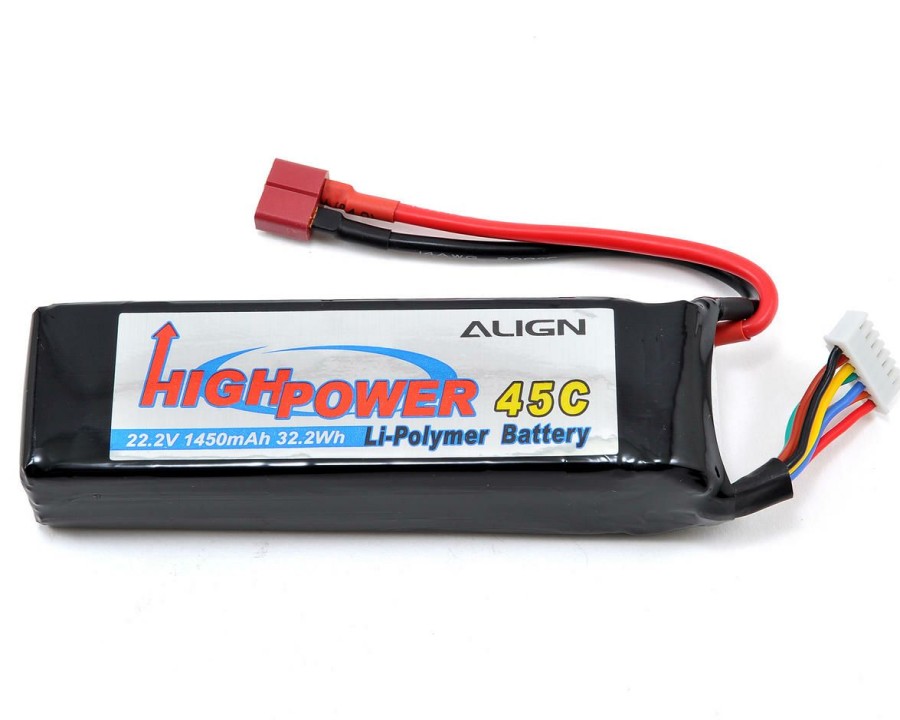 Batteries * | Align 6S High Power Lipo 45C Battery Pack (22.2V/1450Mah) W/T-Style Connector