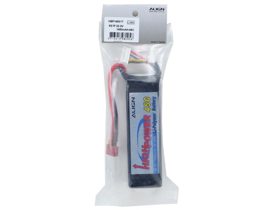 Batteries * | Align 6S High Power Lipo 45C Battery Pack (22.2V/1450Mah) W/T-Style Connector