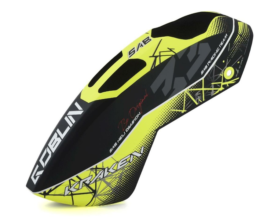 Parts * | Sab Goblin Carbon Fiber Canopy (Kraken 580) (Yellow/Black)