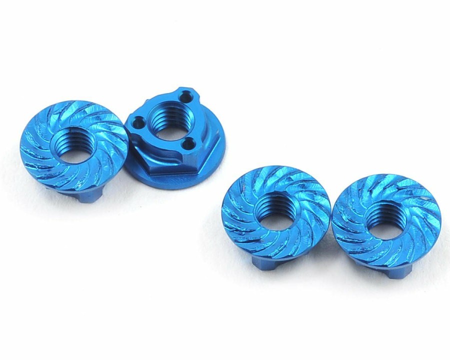 Parts * | Avid Rc Triad 4Mm Light Weight Serrated Wheel Nut Set (4) (Blue)