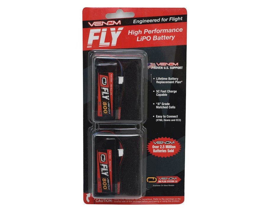 Batteries * | Venom Power Lipo 7.4V 800Mah 30C 2S, Jst Plug (2) W/Jst Connector