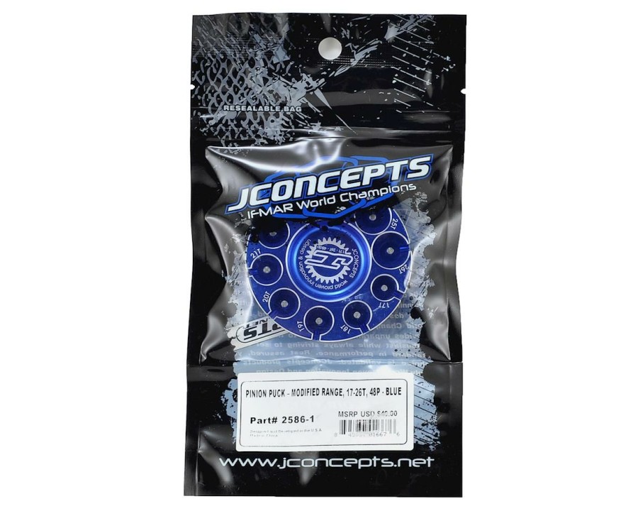 Batteries * | Jconcepts Aluminum Pinion Puck Modified Range (Blue)