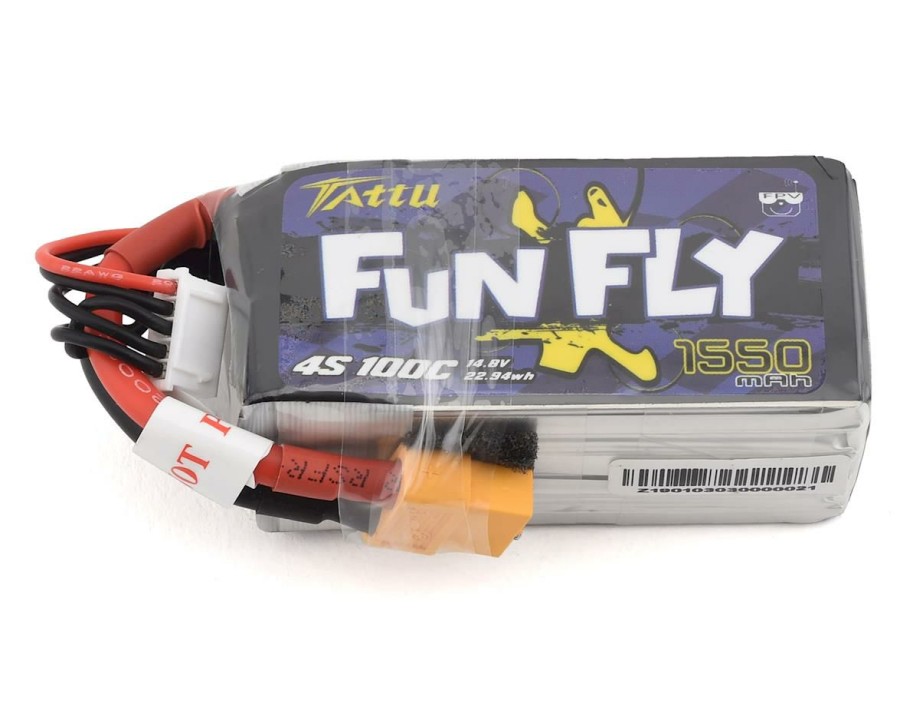 Batteries * | Tattu Funfly 4S Lipo Battery 100C (14.8V/1550Mah) (Jst-Xh) W/Xt-60 Connector