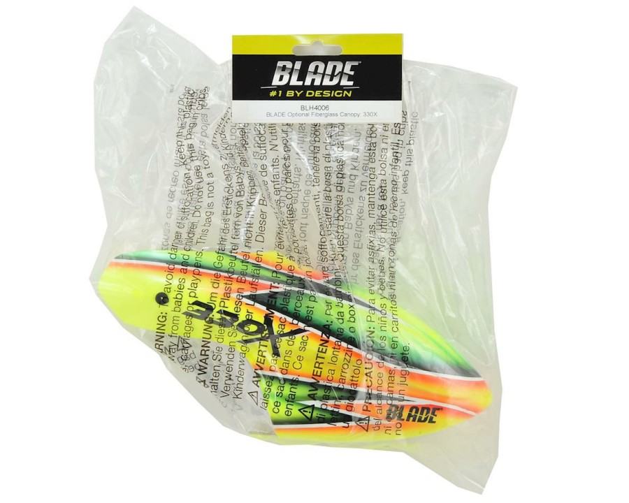 Parts * | Blade 330X Fiberglass Canopy (Yellow/Green)