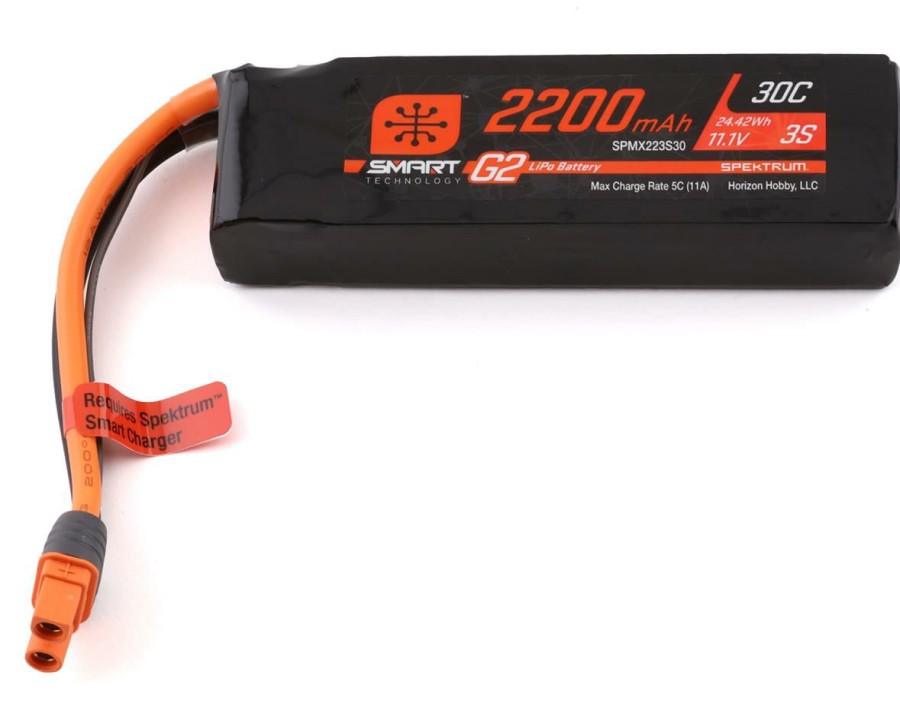 Batteries * | Spektrum Rc 3S Smart G2 Lipo 30C Battery Pack (11.1V/2200Mah) W/Ic3 Connector