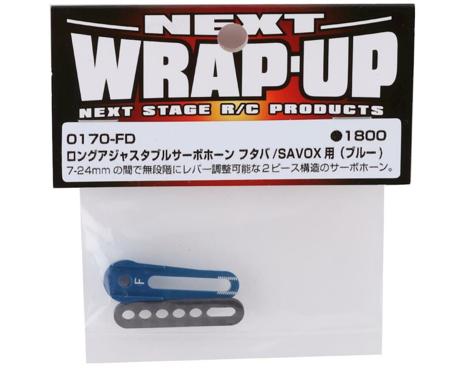 Parts * | Wrap-Up Next Aluminum Long Adjustable Servo Horn (Blue) (25T-Futaba/Savox)