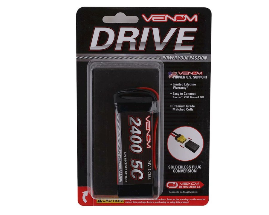 Batteries * | Venom Power 5C 2S Lipo Receiver/Transmitter Flat Battery (7.4V/2400Mah)