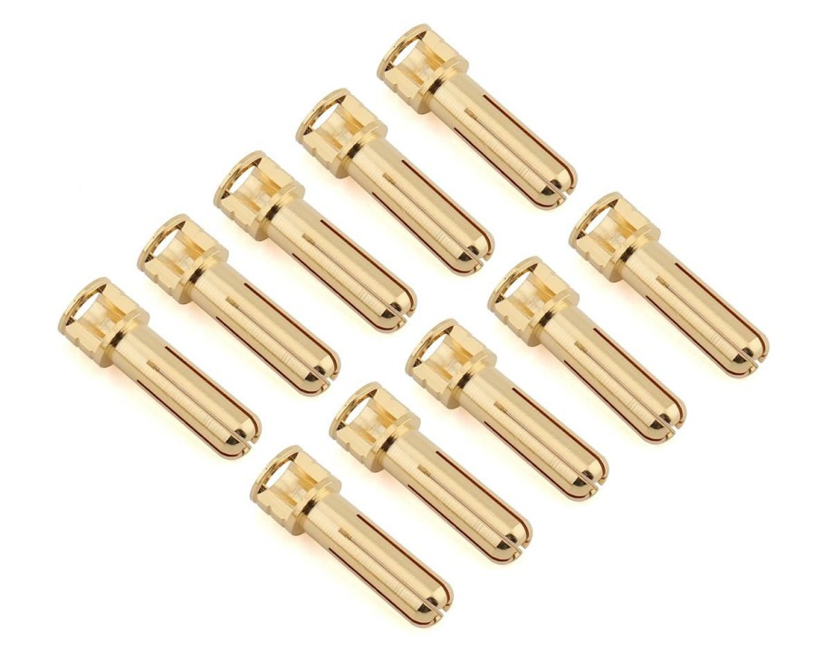 Batteries * | Ruddog 5Mm Gold Cooling Head Bullet Plugs (10)