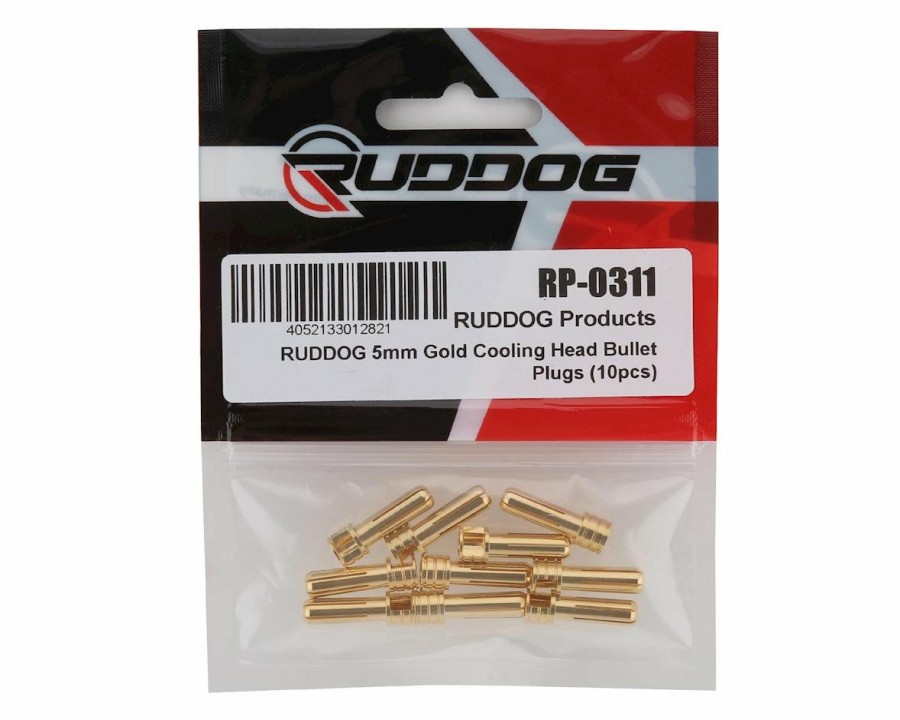 Batteries * | Ruddog 5Mm Gold Cooling Head Bullet Plugs (10)