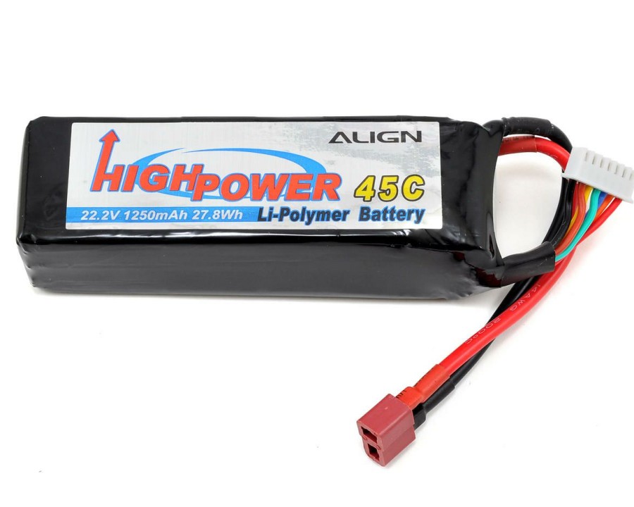 Batteries * | Align 6S High Power Lipo 45C Battery Pack (22.2V/1250Mah) W/T-Style Connector