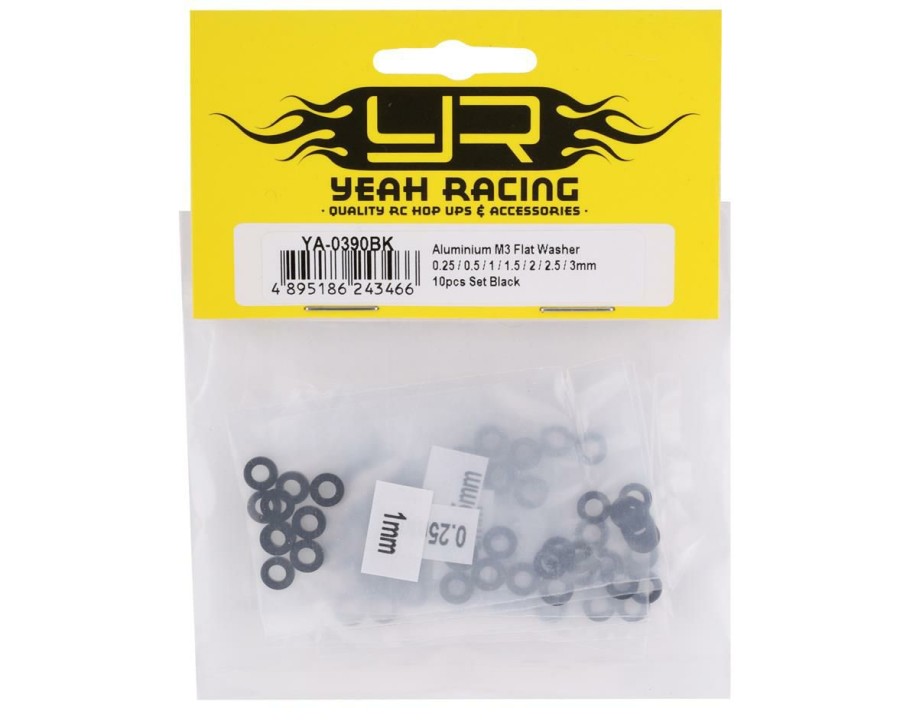 Parts * | Yeah Racing 3 0.25/0.5/1.5/2/2.5/3Mm Flat Washer Set (Black) (70)