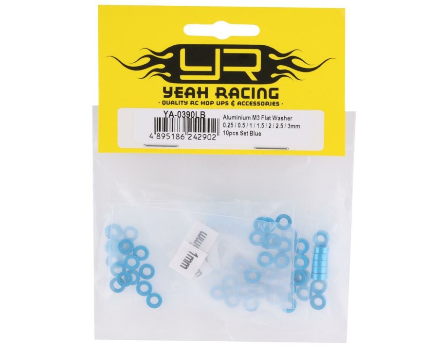 Parts * | Yeah Racing 3 0.25/0.5/1.5/2/2.5/3Mm Flat Washer Set (Blue) (70)