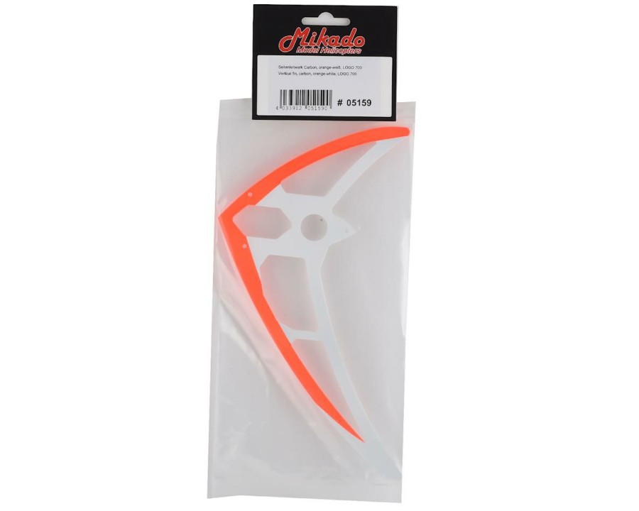 Parts * | Mikado Logo 700 Carbon Vertical Fin (White/Orange)