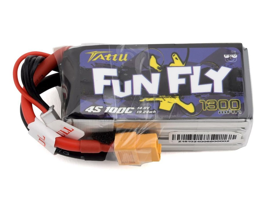 Batteries * | Tattu Funfly 4S Lipo Battery 100C (14.8V/1300Mah) (Jst-Xh) W/Xt-60 Connector