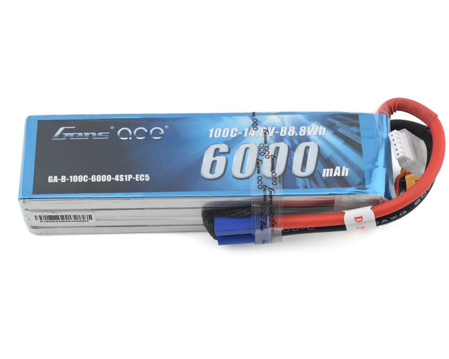 Batteries * | Gens Ace 4S Soft Case 100C Lipo Battery (14.8V/6000Mah) W/Ec5 Connector