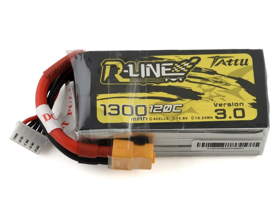 Batteries * | Tattu "R-Line 3.0" 4S Lipo Battery 120C (14.8V/1300Mah) (Jst-Xh) W/Xt-60 Connector