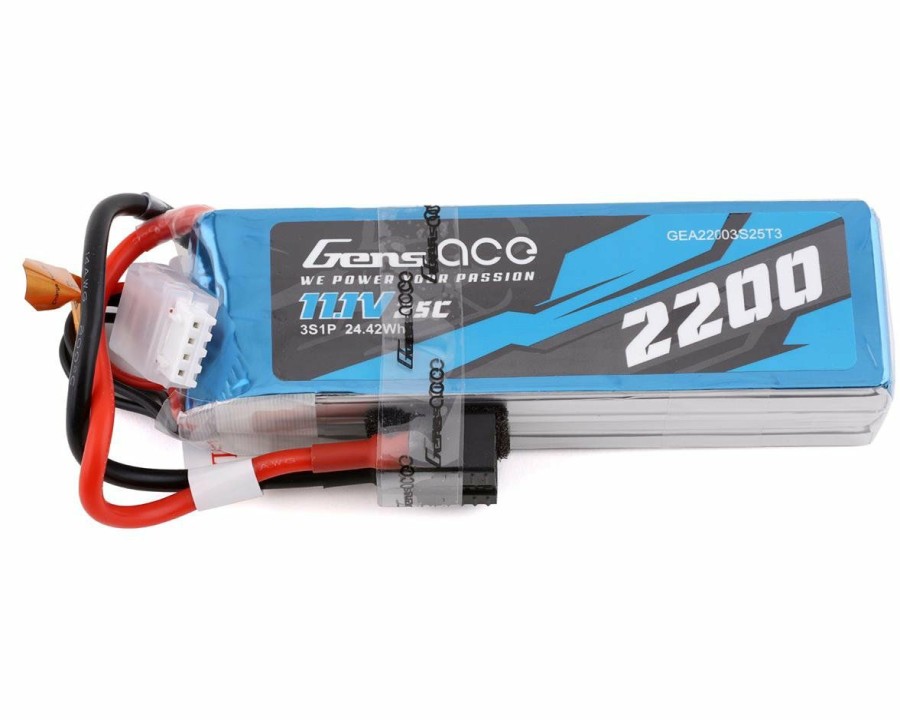 Batteries * | Gens Ace 3S Lipo Battery Pack 25C (11.1V/2200Mah) W/Universal Connector