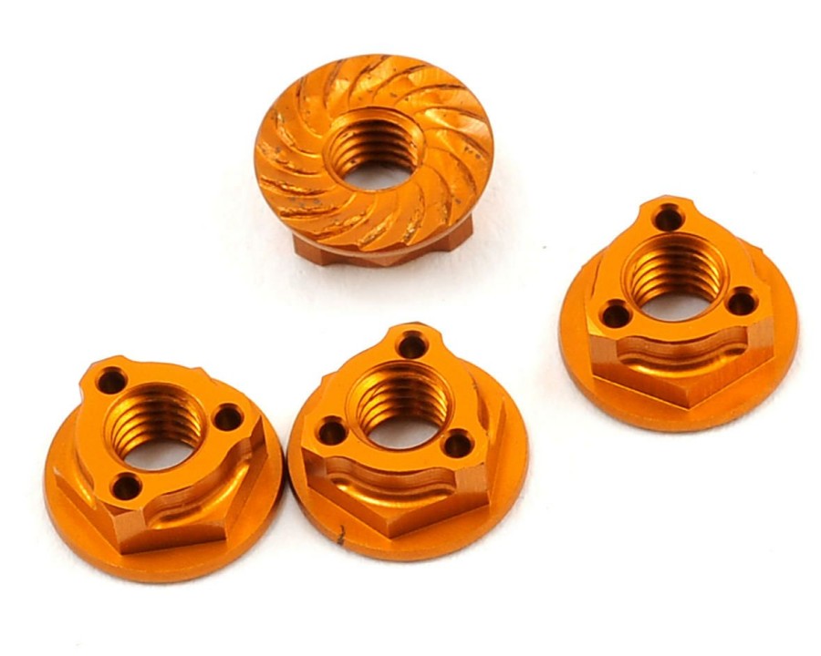 Parts * | Avid Rc Triad 4Mm Light Weight Serrated Wheel Nut Set (4) (Orange)