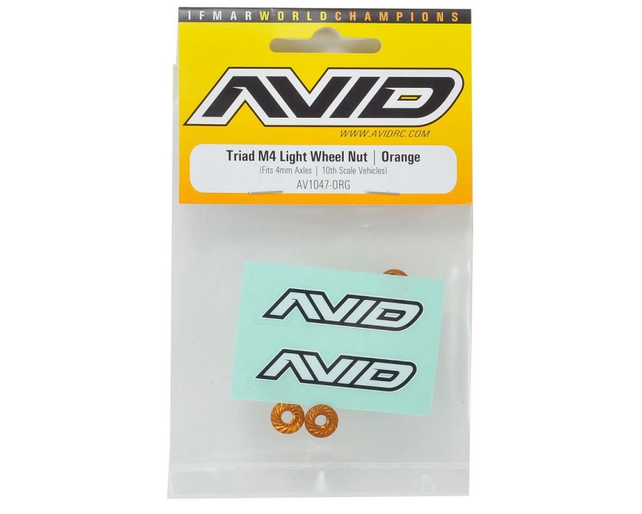 Parts * | Avid Rc Triad 4Mm Light Weight Serrated Wheel Nut Set (4) (Orange)