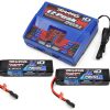 Batteries * | Traxxas Ez-Peak 2S "Completer Pack" Dual Multi-Chemistry Battery Charger W/Two Power Cell 2S Batteries (7600Mah)