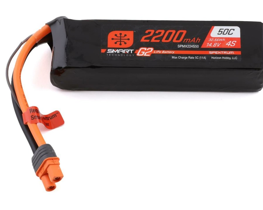 Batteries * | Spektrum Rc 4S Smart G2 Lipo 50C Battery Pack (14.8V/2200Mah) W/Ic3 Connector