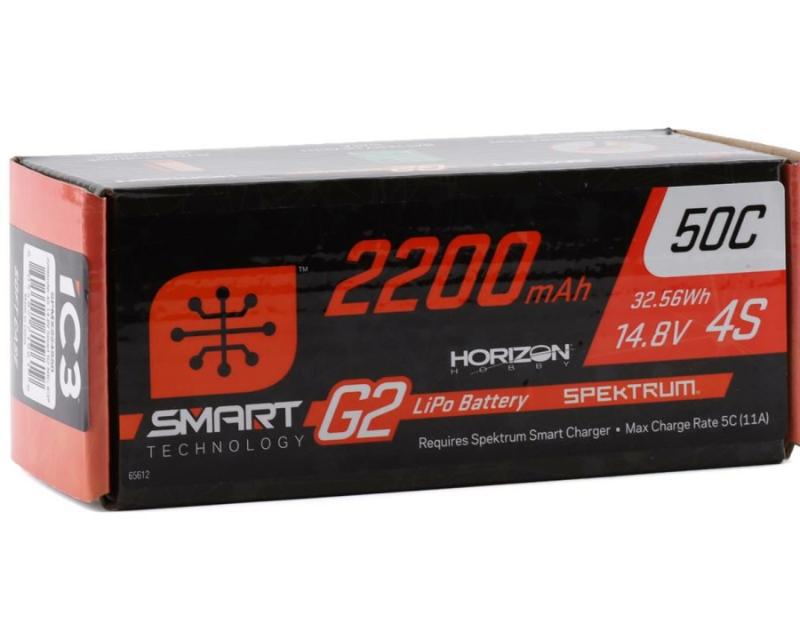 Batteries * | Spektrum Rc 4S Smart G2 Lipo 50C Battery Pack (14.8V/2200Mah) W/Ic3 Connector