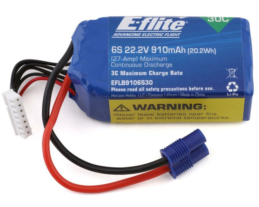 Batteries * | E-Flite 6S Lipo Battery 30C (22.2V/910Mah) W/Ec3 Connector