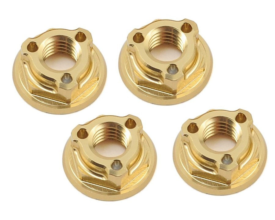 Parts * | Avid Rc Triad 4Mm Light Weight Serrated Wheel Nut Set (4) (Gold)