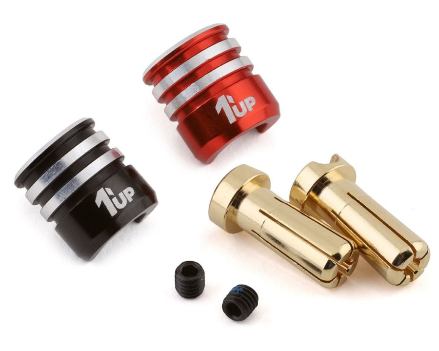 Electronics * | 1Up Racing Heatsink Bullet Plug Grips W/5Mm Bullets (Black/Red)