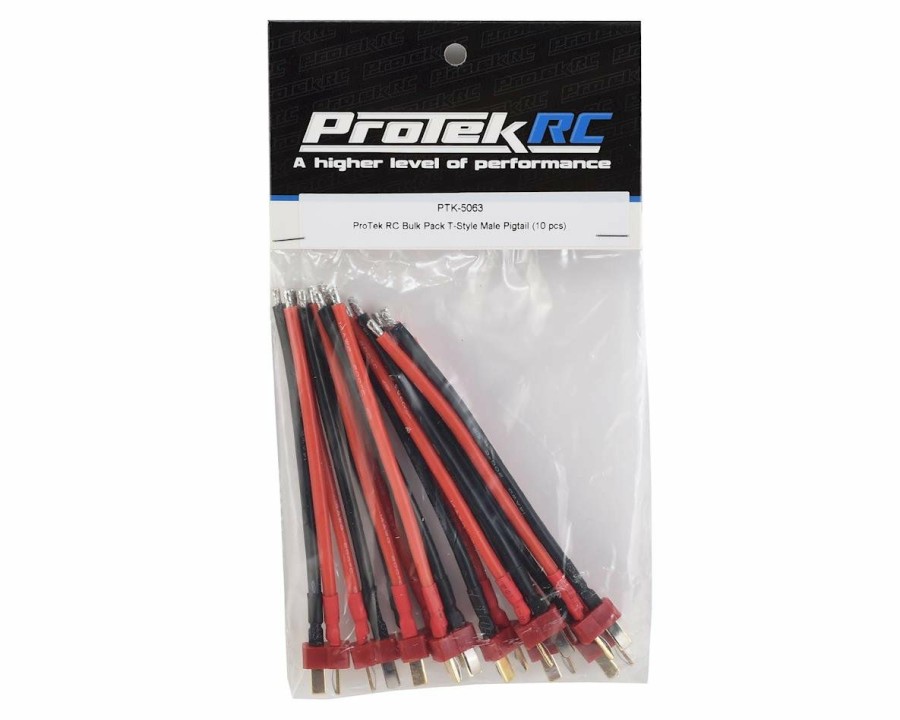 Batteries * | Protek Rc Bulk Pack T-Style Male Pigtail (10) (14Awg)