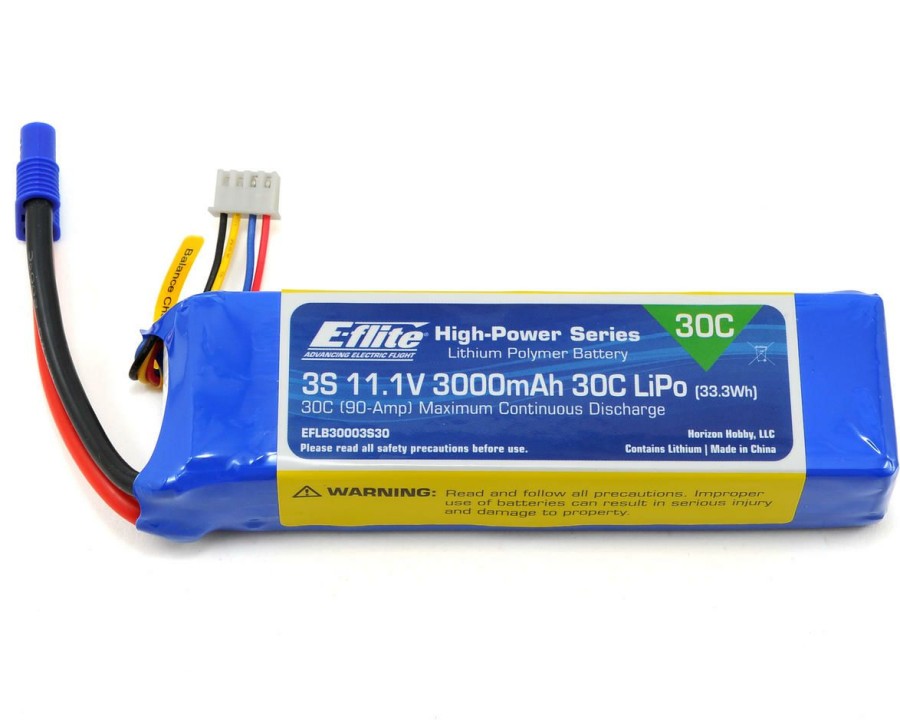 Batteries * | E-Flite 3S Lipo Battery Pack 30C (11.1V/3000Mah) W/Ec3 Connector