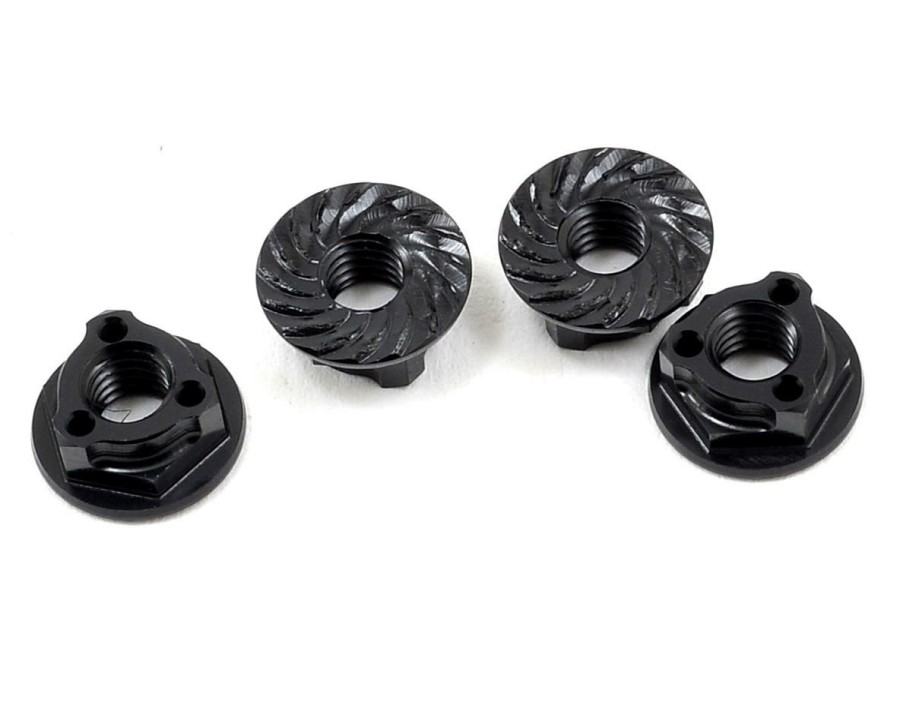 Parts * | Avid Rc Triad 4Mm Light Weight Serrated Wheel Nut Set (4) (Black)