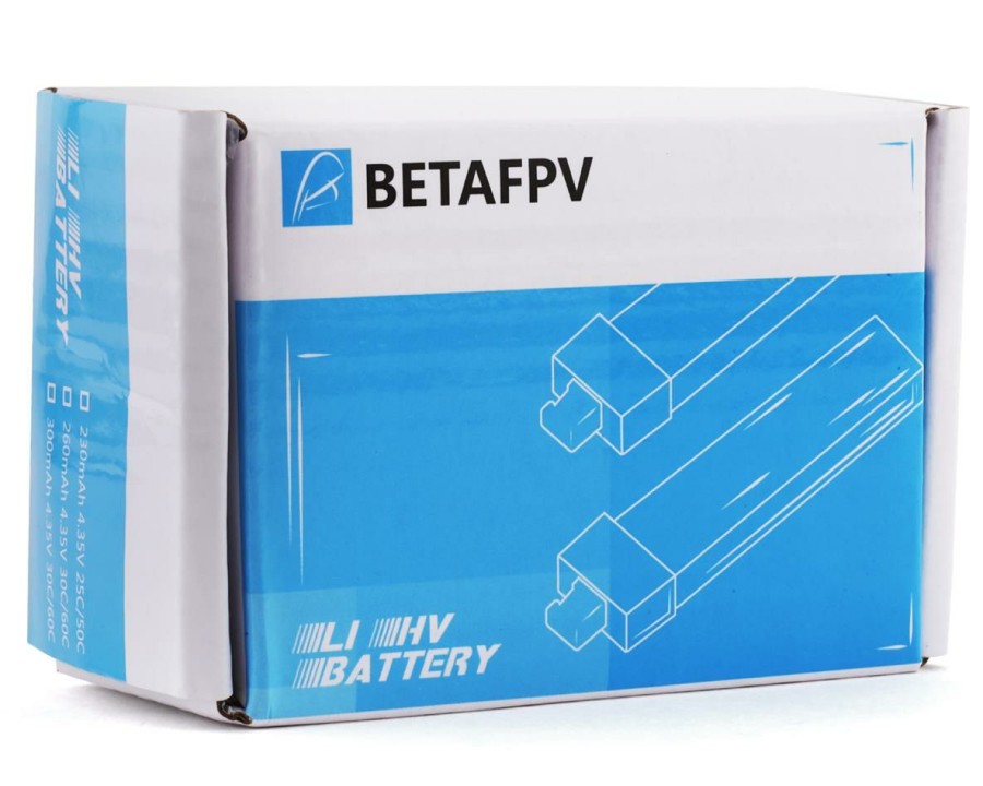 Batteries * | Betafpv 1S 30C Lihv Battery (3.7V/300Mah) (8) W/Bt2.0 Connector