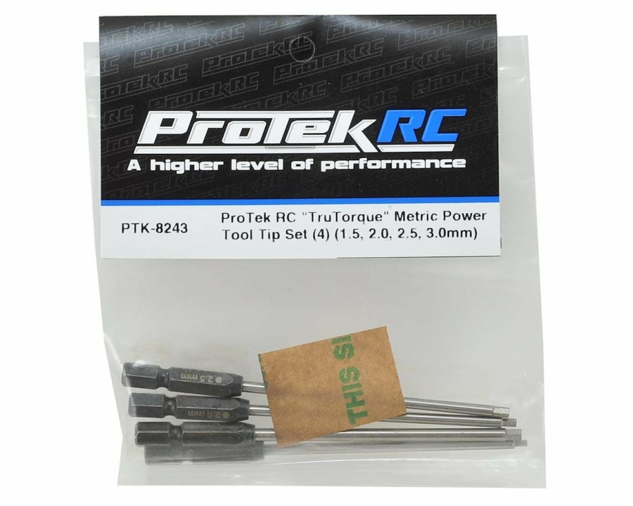 Maintenance * | Protek Rc "Trutorque" Metric 1/4 Power Drill Tip Set (4) (1.5, 2.0, 2.5, 3.0Mm)