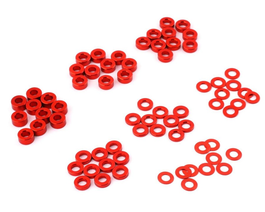 Parts * | Yeah Racing 3 0.25/0.5/1.5/2/2.5/3Mm Flat Washer Set (Red) (70)