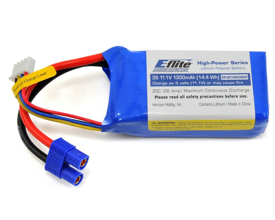 Batteries * | E-Flite 3S Lipo Battery 20C (11.1V/1300Mah) W/Ec3 Connector