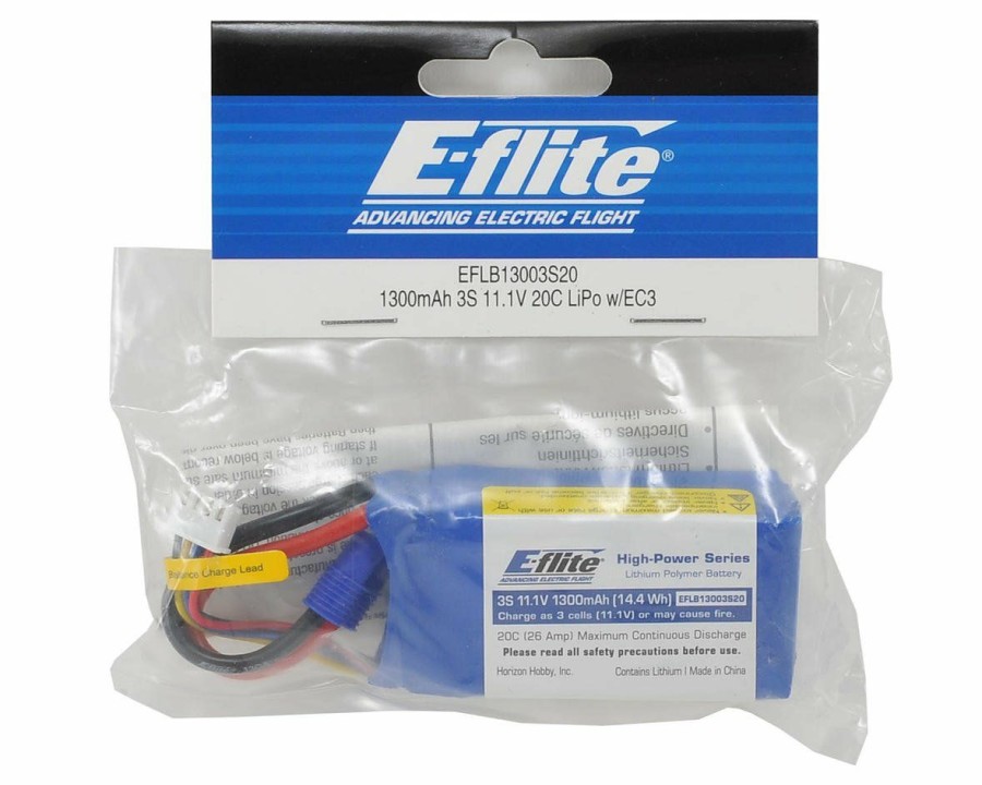 Batteries * | E-Flite 3S Lipo Battery 20C (11.1V/1300Mah) W/Ec3 Connector